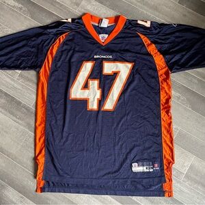 Reebok Denver Broncos John Lynch 47 Football Jersey Men's XLarge Blue